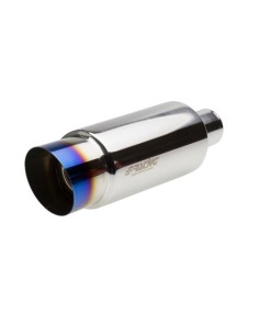 Marmitta universale inox uscita rotonda inclinata 90mm titanium look