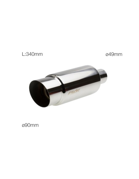 Marmitta universale inox uscita singola inclinata 49mm ESR086