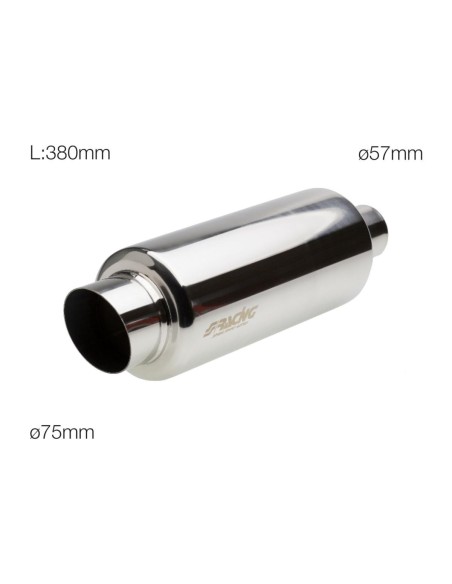 Marmitta universale inox uscita singola inclinata 57mm ESR085