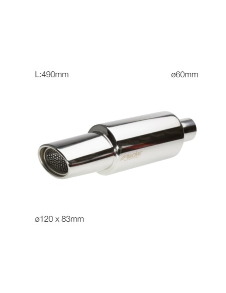 Marmitta universale inox uscita singola ovale 60mm ESR772