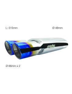 Marmitta universale titanio uscita rotonda doppia 66mm ESR758