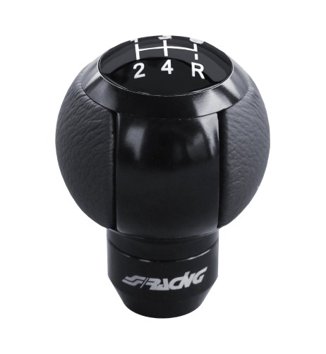 Pomello cambio universale 5 marce in alluminio e ecopelle nera SLOT