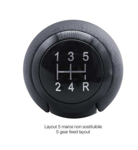 Pomello cambio universale 5 marce in alluminio e ecopelle nera SLOT