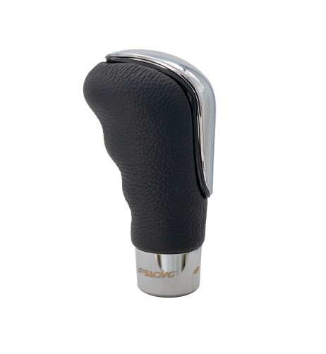 Pomello cambio universale Simoni Racing Brio Cromo eco pelle nera inserto c