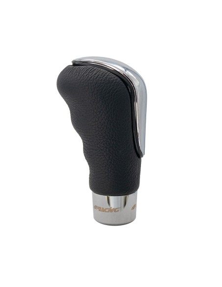Pomello cambio universale Simoni Racing Brio Cromo eco pelle nera inserto c