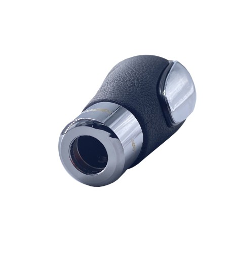 Pomello cambio universale Simoni Racing Brio Cromo eco pelle nera inserto c