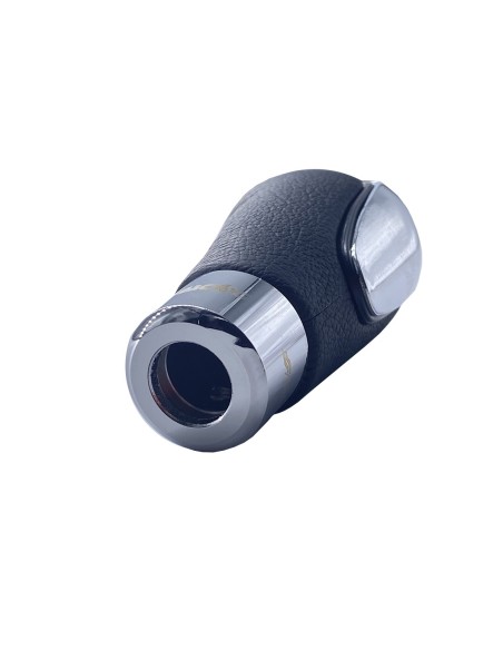 Pomello cambio universale Simoni Racing Brio Cromo eco pelle nera inserto c