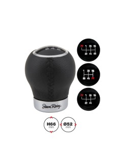 Pomello cambio universale Simoni Racing Rev eco pelle e alluminio