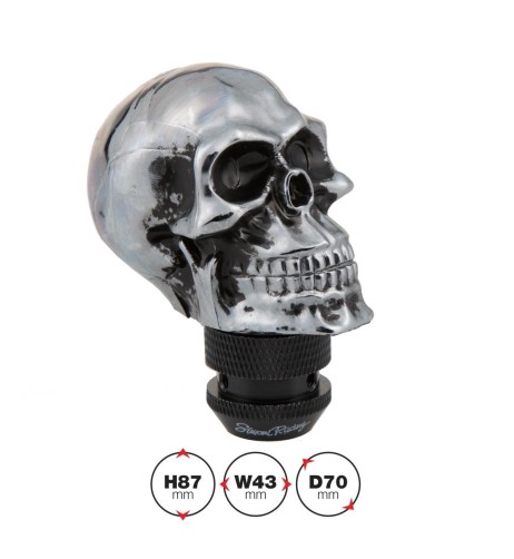 Pomello cambio universale Simoni Racing Skeletor cromato teschio con occhi 
