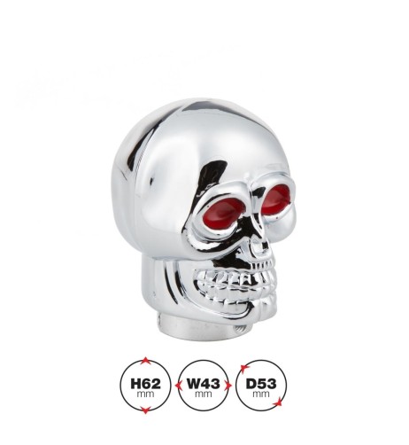 Pomello cambio universale Simoni Racing Skeletor teschio cromato con occhi 