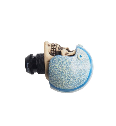 Pomello cambio universale Simoni Racing Skeletor teschio elmetto blu