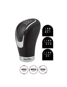 Pomello cambio universale Simoni Racing Skin in eco pelle nera forata