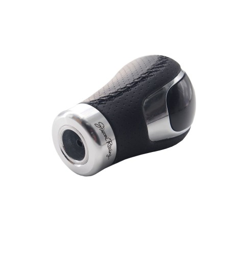 Pomello cambio universale Simoni Racing Skin in eco pelle nera forata