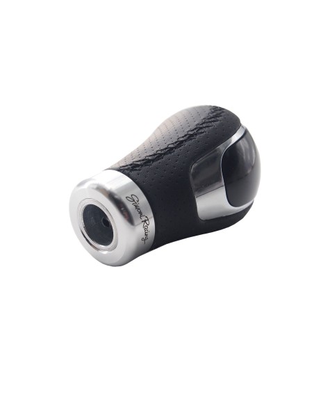 Pomello cambio universale Simoni Racing Skin in eco pelle nera forata