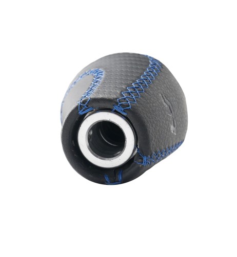 Pomello cambio universale Simoni Racing Slick Blue in eco pelle nera