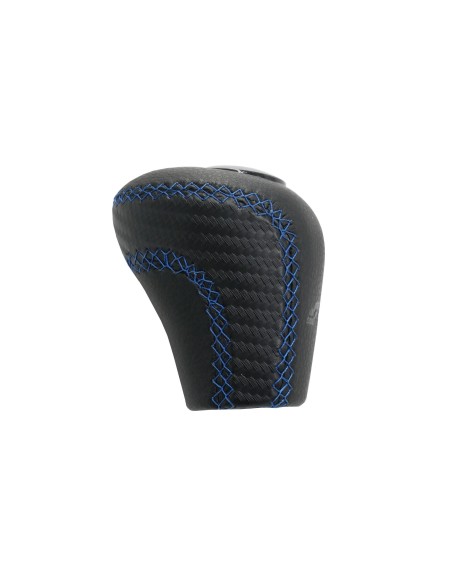Pomello cambio universale Simoni Racing Slick Blue in eco pelle nera