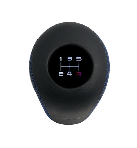 Pomello cambio universale Simoni Racing Slick Blue in eco pelle nera