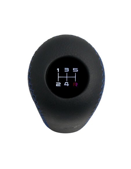 Pomello cambio universale Simoni Racing Slick Blue in eco pelle nera