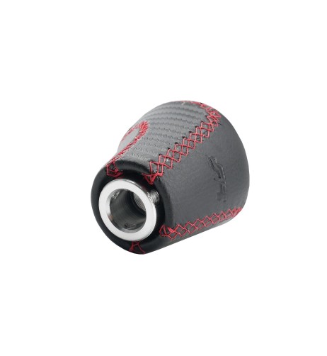 Pomello cambio universale Simoni Racing Slick Red in eco pelle nera