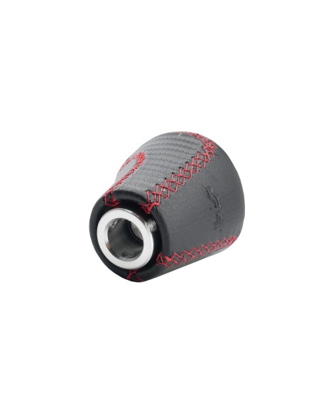 Pomello cambio universale Simoni Racing Slick Red in eco pelle nera