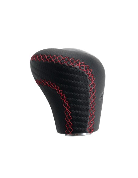 Pomello cambio universale Simoni Racing Slick Red in eco pelle nera