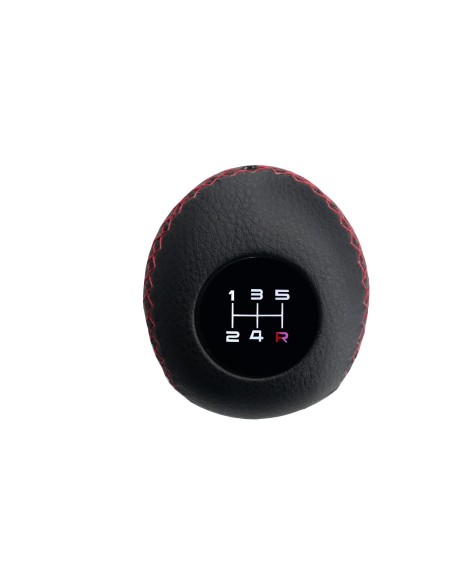 Pomello cambio universale Simoni Racing Slick Red in eco pelle nera