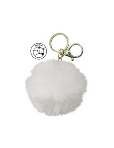 Portachiavi in pelliccia ecologica bianca Simoni Racing SRKW
