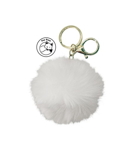 Portachiavi in pelliccia ecologica bianca Simoni Racing SRKW