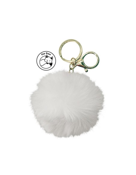 Portachiavi in pelliccia ecologica bianca Simoni Racing SRKW