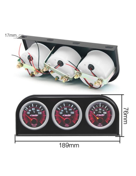 Portastrumenti 2 52mm universale Simoni Racing 3 fori metallo nero