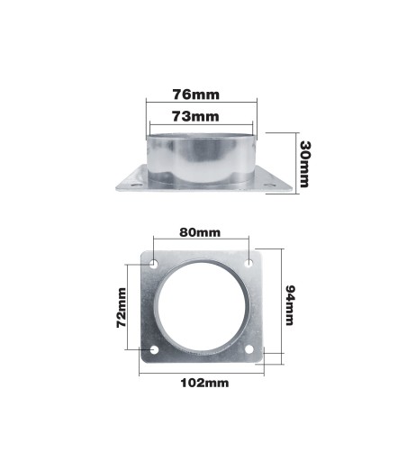 Presa d aria universale 76mm per kit aspirazione aria Simoni Racing