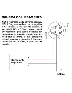Pulsante on off cromato con led circolare blu 3A 12V 2