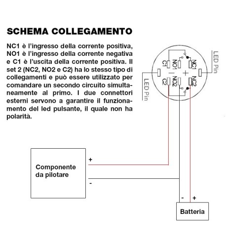 Pulsante on off cromato con led circolare blu 3A 12V
