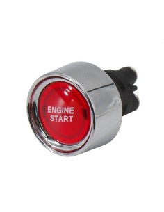 Pulsante starter illuminato con bordo cromato Luce rossa 12V 50A