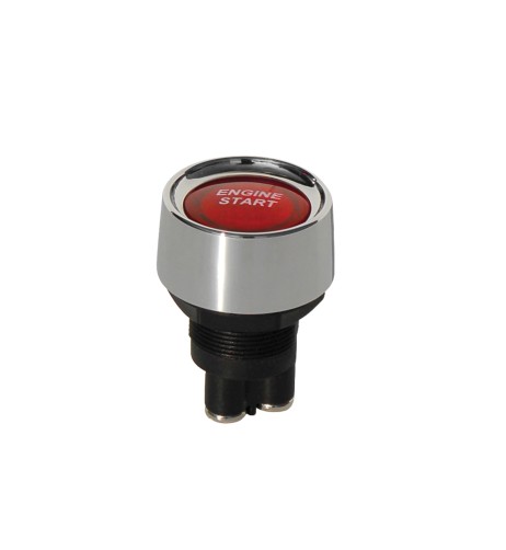 Pulsante starter illuminato con bordo cromato Luce rossa 12V 50A