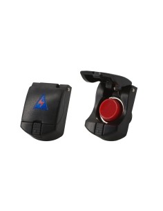 Pulsante universale auto con sportellino nero 12V 7A