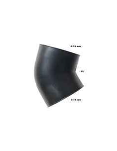 Raccordo in gomma ad angolo 45 gradi entrata 76mm uscita 76mm
