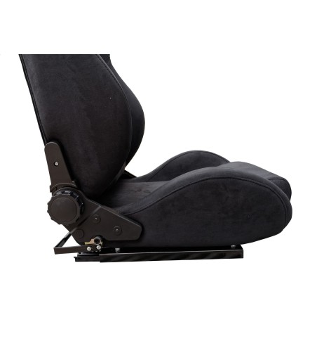 Sedile sportivo reclinabile Simoni Racing Charles in velluto nero
