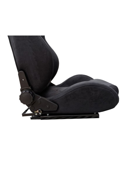 Sedile sportivo reclinabile Simoni Racing Charles in velluto nero
