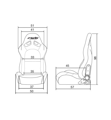 Sedile sportivo reclinabile Simoni Racing Charles in velluto nero