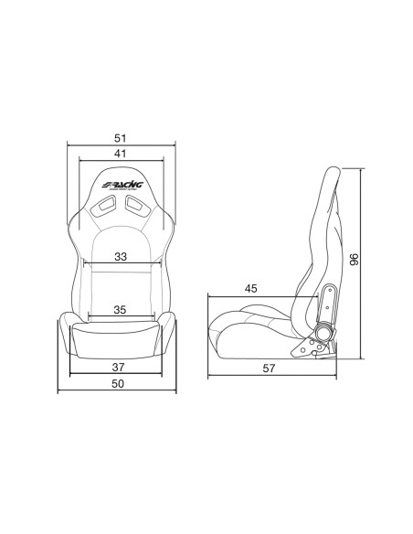 Sedile sportivo reclinabile Simoni Racing Charles in velluto nero