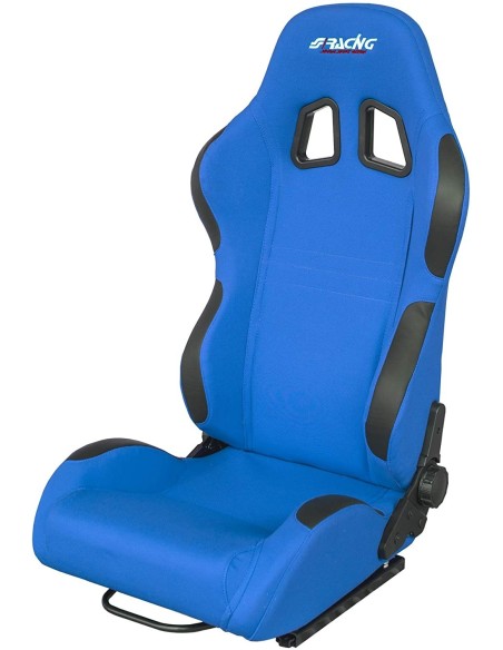 Sedile sportivo reclinabile Simoni Racing Jenson in tessuto jacquard blu