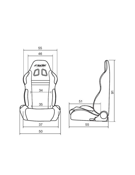 Sedile sportivo reclinabile Simoni Racing Jenson in tessuto jacquard blu