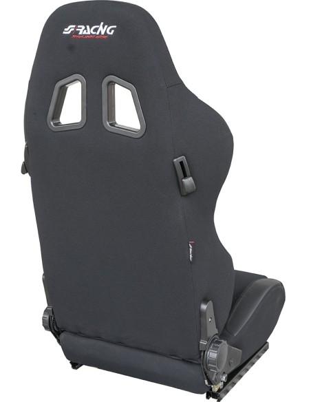 Sedile sportivo reclinabile Simoni Racing Jenson in tessuto jacquard nero