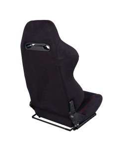 Sedile sportivo reclinabile Simoni Racing Miky velluto nero cuciture rosse 2