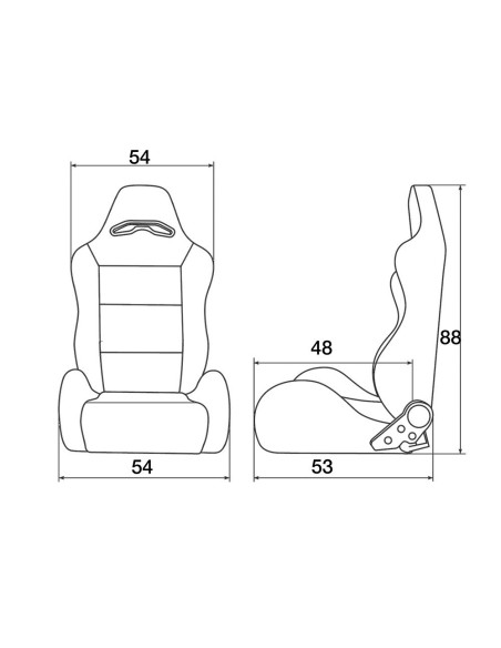 Sedile sportivo reclinabile Simoni Racing Miky velluto nero cuciture rosse