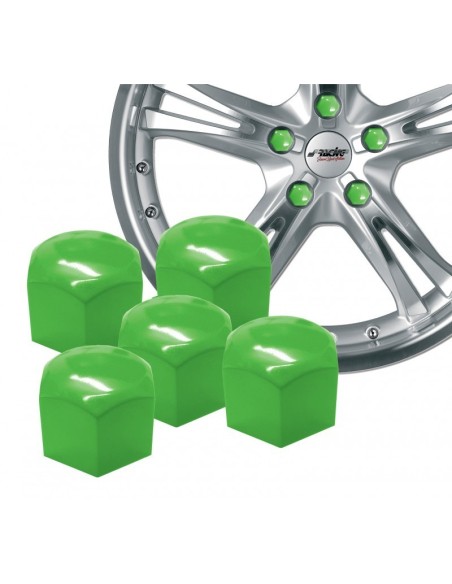 Set 20 copribulloni universali VERDE 17mm ruote Simoni Racing