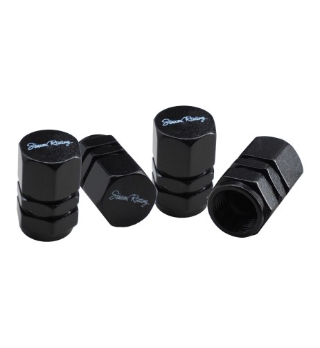 Set 4 cappucci coprivalvola neri ruote auto Simoni Racing CAPS2 N