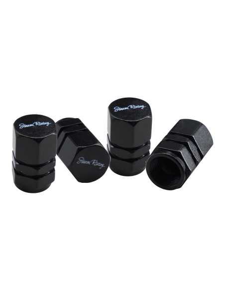 Set 4 cappucci coprivalvola neri ruote auto Simoni Racing CAPS2 N