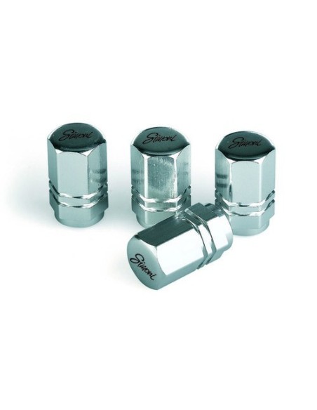 Set 4 cappucci coprivalvola bianchi ruote auto Simoni Racing CAPS2 W